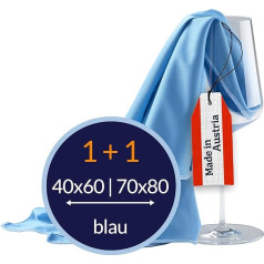 Полировальные салфетки из микрофибры для стеклянных глянцевых поверхностей, премиум, набор из 2 салфеток, 1 салфетка 40 x 60 см и 1 салфетка 70 x 8