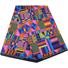 FINGERINSPIRE 5,5 м Африканская ткань Продается по метражу 114 см Широкий Красочные Кенте Воск Печатных Полиэстер Ткань Этнический Стиль Лоскутное 