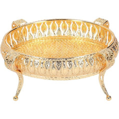 Золотой поднос для сервировки, металлический поднос для десертов, чаша для хранения тортов, сладостей фруктовых закусок, декоративная тар