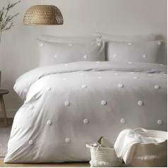 Комплект пододеяльника Appletree Dot Garden из 100% хлопка, серебристый с белыми точками в горошек, односпальный