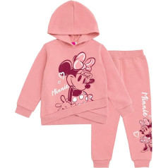 Disney Minnie Mouse Little Mermaid Lilo & Stitch Fleece Hoodie & Pants Outfit Newborn to Big Kids (0-3 Months - 14-16), Baby Pink, Minnie Mouse, 24 Months, Baby Pink, Minnie Mouse