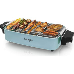 Настольный электрический гриль / барбекю мощностью 1800 Вт, бездымный барбекю / гриль с металлическими поддонами для капель для балкона и веч