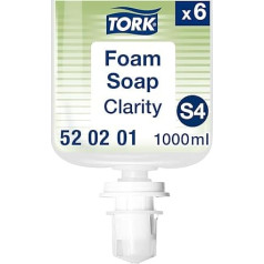Tork Pure Hand Foam Soap S4, 99% натуральных источников, 6 x 1 000 мл, 520201