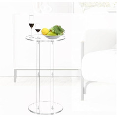 HHUXIUE Acryl-Beistelltisch, Kleiner runder Beistelltisch, Kleiner Tisch für Bdaroom für kleine Räume Acryltisch für Wohnzimmer Schlafzimmer (Oval)