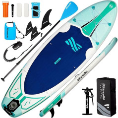 Надувная доска Stand Up Paddle Board, 11 x 34 x 6 дюймов, доска с рюкзаком, насосом, нескользящим ковриком, чехлом для мобильного телефона, ультралегкая д