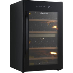 LichtLuxus Винный холодильник 2 зоны 35 бутылок Отдельно стоящий холодильник для напитков со стеклянной дверцей, 5-10°C/12-20°C, стеклянные дверцы с У