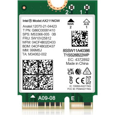 Беспроводная карта WiFi 6E AX211 NGW. Поддержка только протокола CNVio2 и процессоров 12/13-го поколения, Bluetooth 5.3, трехдиапазонный 5400 Мбит/с, сетевой ада