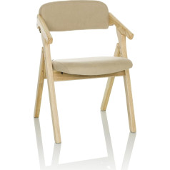 hjh OFFICE Scandio 729443 Складной стул Мягкий деревянный стул для посетителей, складывающийся до 120 кг Бежевый