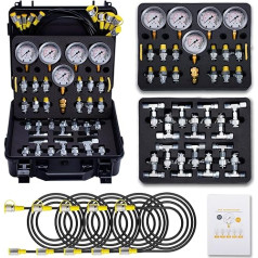 GRYVOZE Гидравлический набор, 10/100/250/400/600 бар, 5 мессгерате, 13 пруфкуплунгов, 14 Т-образных шлангов, 5 тесшляуче