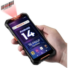 MUNBYN AS01 Android 14 Сканер штрих-кода, 6-дюймовый экран, мобильный компьютер КПК с 16-часовым рабочим днем, SE4710 Zebra Scanner, 1D/2D/QR, возможно обновление до A