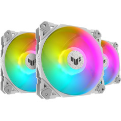 TUF Gaming TF120 ARGB Case Fan White Edition 3-in-1 with ARGB Controller (Pack of 3, Aura Sync, Quiet Addressable ARGB Fan, PWM Control, White)