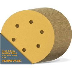 Шлифовальный диск POWERTEC 100 Gold 6 отверстий 80 грит 45208G-50-P2