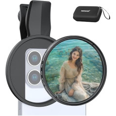 NEEWER FL-B35 2-в-1 67 мм клип на CPL поляризационный фильтр и черный диффузионный фильтр 1/4, совместим с iPhone 16 15 Pro Max Plus 16e 14 13 mini 12, циркулярный поляриз