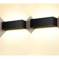 Cwycfw 36 Вт светодиодный настенный светильник крытый / открытый пакет из 2 настенные лампы вверх и вниз регулируемый луч света черный настенны