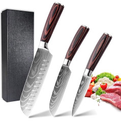 Набор кухонных ножей из 3 частей, набор ножей из высококачественной нержавеющей стали, премиум набор кухонных ножей, эргономичная деревянн