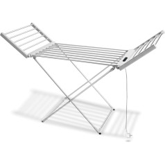 FISHTEC Elektrischer Wäscheständer, faltbar, integrierter Timer, 18 Stangen von 45 °C - 70 °C