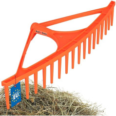KOTARBAU® Грабли для листьев пластиковые без ручки 18 зубцов L: 64 см Оранжевые грабли Грабли для сена Грабли для газона Широкие садовые грабли Гр