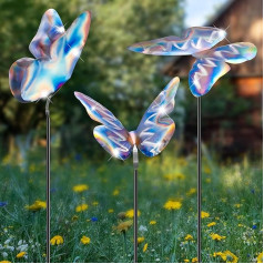 Weysat Schmetterlings-Gartenpfahl, Dekoration, 71,1 см, Metall, Hofkunst, Schmetterlinge, für Frauen, Mutter, Ornamente, Outdoor, dekorative Terrasse, Rasen, Dekoration, bunt, 3 Stück