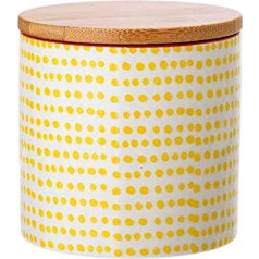 Bloomingville Susie Контейнер для хранения Горшок герметичный Диаметр 10 x Высота 10 см Желтый керамический бамбук Вмещает около 400 мл