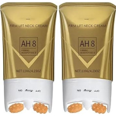 Коллагеновый крем против морщин, AH-8 Укрепляющий крем для шеи 120 г с роликом - Укрепляющий уход для шеи и декольте - Увлажнение и борьба с морщ