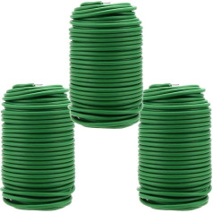 ZEONHEI 3 Pieces 3.5mm x 20m Garden Soft Tie Green Flexible Plant Wire Soft Garden Spiral Bendable Tree Ties Plant Support Wire String for Gardening Crafts Climbing Plants