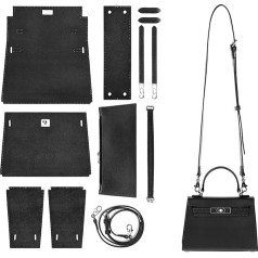 POPSEWING DIY Bag Kit Designer Bag for Women, DIY Leather Bag Kit, DIY Crossbody Shoulder Bag with Sewing Kit, DIY Handmade Bag Kit for Mum, Girlfriend, Birthday, Christmas Gift (Black)