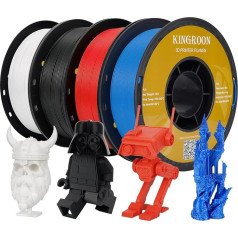 Kingroon PLA 3D Printer Filament, полимолочная кислота, черный/белый, красный и синий PLA