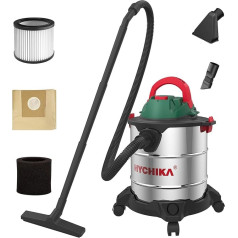 Пылесос HYCHIKA, промышленный пылесос 1200 Вт, контейнер 20 л из нержавеющей стали, мокрый и сухой пылесос, пузырьки, с фильтром HEPA и аксессуарами, 