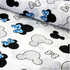 Мышь Уши Лук Точки 100% Хлопок Ткань Дети Продается Метром Ремесло Швейная Ткань (Мышь Уши Синий, 200 x 160 см.