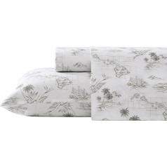 Комплект пододеяльника Tommy Bahama King Size, хлопковый перкаль, свежесть и прохлада, стильный домашний декор (Винтажная карта, коричневый, король)