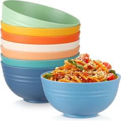 Osrioal Набор из 8 небьющихся мисок для зерновых, легкие пластиковые миски, многоразовые походные миски для завтрака, риса, макарон, салата, фру
