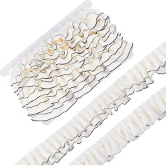 Кружевная лента FREEBLOSS с оборками, 4,5 м, кружевная лента, эластичная кружевная лента для шитья, кремовый цвет, вышивка, кружевная кайма, лента 