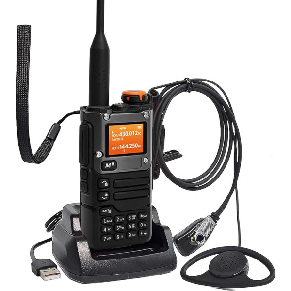 HYS Quansheng UV-K5(8) VHF UHF 5W Walkie Talkie Long Range Rechargeable Two-Way Radio (with Screw Mount), 200 Channel VOX Function, Built-in LED Light (K5(8))