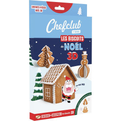 Chefclub Kids Cookie Cutters, 3D Cookie Cutters, Christmas Cake Kitchen and House - оригинальное печенье вместе с детьми - рождественская елка, снеговик и домик Санты