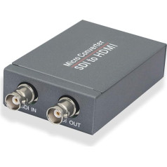 XMSJSIY SDI to HDMI, 3G-SDI/HD-SDI/SD-SDI to HDMI Converter Adapter, SDI in HDMI Out, SDI in SDI Out Loopout 1080P @ 60Hz Video Audio Splitter Auto Format Detection Stereo Support HDCP