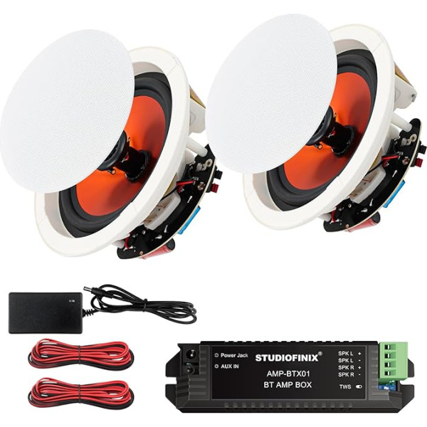 STUDIOFINIX 6,5-дюймовый потолочный динамик с Bluetooth, максимальная потребляемая мощность 300 Вт для использования внутри помещений, таких как кухня,