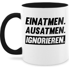 Кружка 325 мл - Заявление - Вдох Выдох Игнор Черный - 325 мл - Черный - Кофейные чашки Высказывания Заявления Вдох, Выдох, Кофейная чашка Заявлени