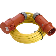 as - Schwabe High Current Extension Cable 10 m K35 AT-N07V3V3-F 5G4 - 400V/32A/6h/Approx 22kW - Строительная площадка, сад - 5-контактный прочный CEE удлинитель для наружного использов