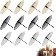 Набор из 12 металлических держателей свечей, 6 см держатель свечи адвентного венка, 3 цвета свечных штекеров, свечная пластина, держатель све