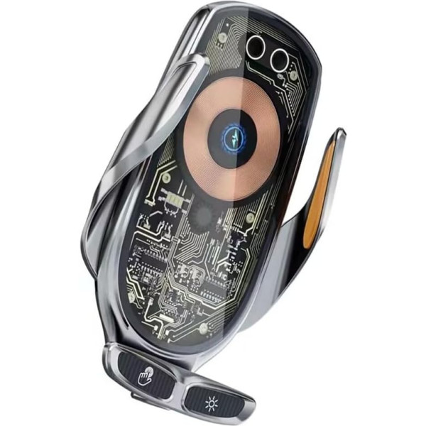 NFHK Type-C Car Air Vent Mount USB C Magnetic Charging Wireless 360 Degree Rotation Universal Phone Mount Compatible with 4-7 Inch Mobile Phones Silver