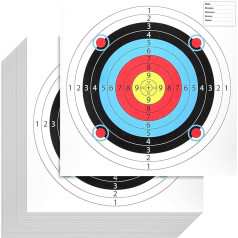 gisgfim 80 листов бумаги стрельба мишени 17 х 17 дюймов бычье глаз большие бумажные мишени для стрельбища мишени бумага 10 кольцо лук и мишени для 