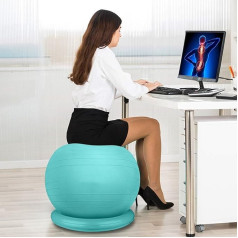 Стул с мячом для йоги - офисный стул с мячом для снятия боли в спине, домашний стул для фитнеса с основанием и насосом для тренировки сердечн