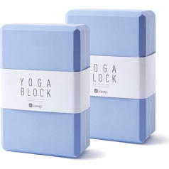 KEEP Yoga Block High Density EVA Foam Blocks для йоги, пилатеса, медитации, баланса, поддержки и углубления поз - нескользящие, легкие, прочные, светло-голубые (к