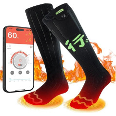 Носки с подогревом, электрические носки с подогревом для мужчин и женщин, управление приложением, подогрев подошв на батарейках для походо