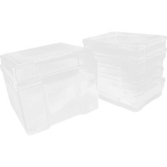 Anneome Pack of 6 Box Box Index Card Holder Storage Boxes Stacking Plank Five Storage Boxes Storage Box Sortibox Small Parts Organiser Photos Carry Bag Plastic PP Transparent