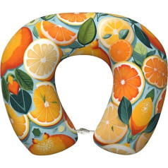 Подушка для путешествий WenDang с рисунком цитрусовых, мягкая поддерживающая подушка для шеи для путешествий, нейтральная подушка для шеи из 