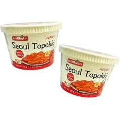 Wellheim Seoul Original Spicy Tteokbokki Double Pack - Корейские рисовые лепешки в кружке - Острый оригинальный вкус - 2 x 142 г - OG ASIA - 284 г (Острый оригинал)