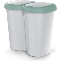 Контейнер для мусора Compacta B Duo, зеленый/ашмир, Объем 40 л, Одно отделение, Две крышки, Настенное исполнение, NDBS40-5575C_4
