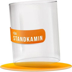 flammtal - Сменное стекло для биоэтанолового стоячего камина - Цилиндр из огнеупорного стекла [диаметр 23 см / высота 32 см] - Совместимо с flammtal и др