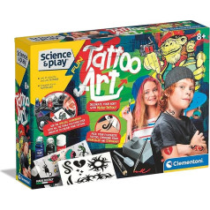 Clementoni 61544 Science & Play Fun Tattoo Set, образовательная и научная игрушка, подарок для детей от 8 лет, английская версия, сделано в Италии